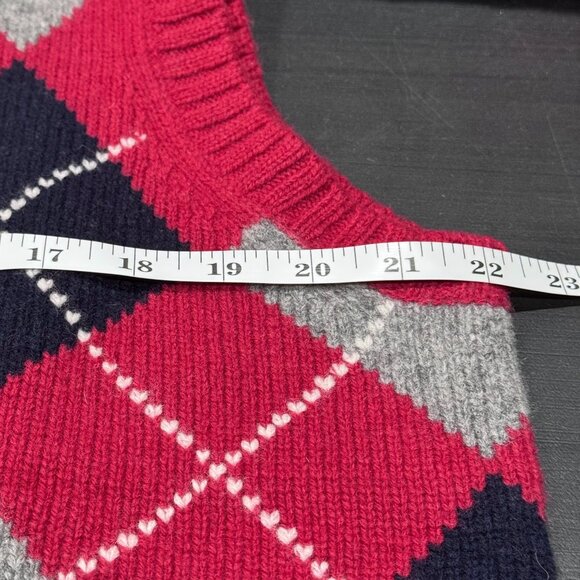 VTG NWT J.Crew Factory Argyle Lambs Wool Preppy Golf Vest (SZ L) Gift Ready! - Picture 11 of 13